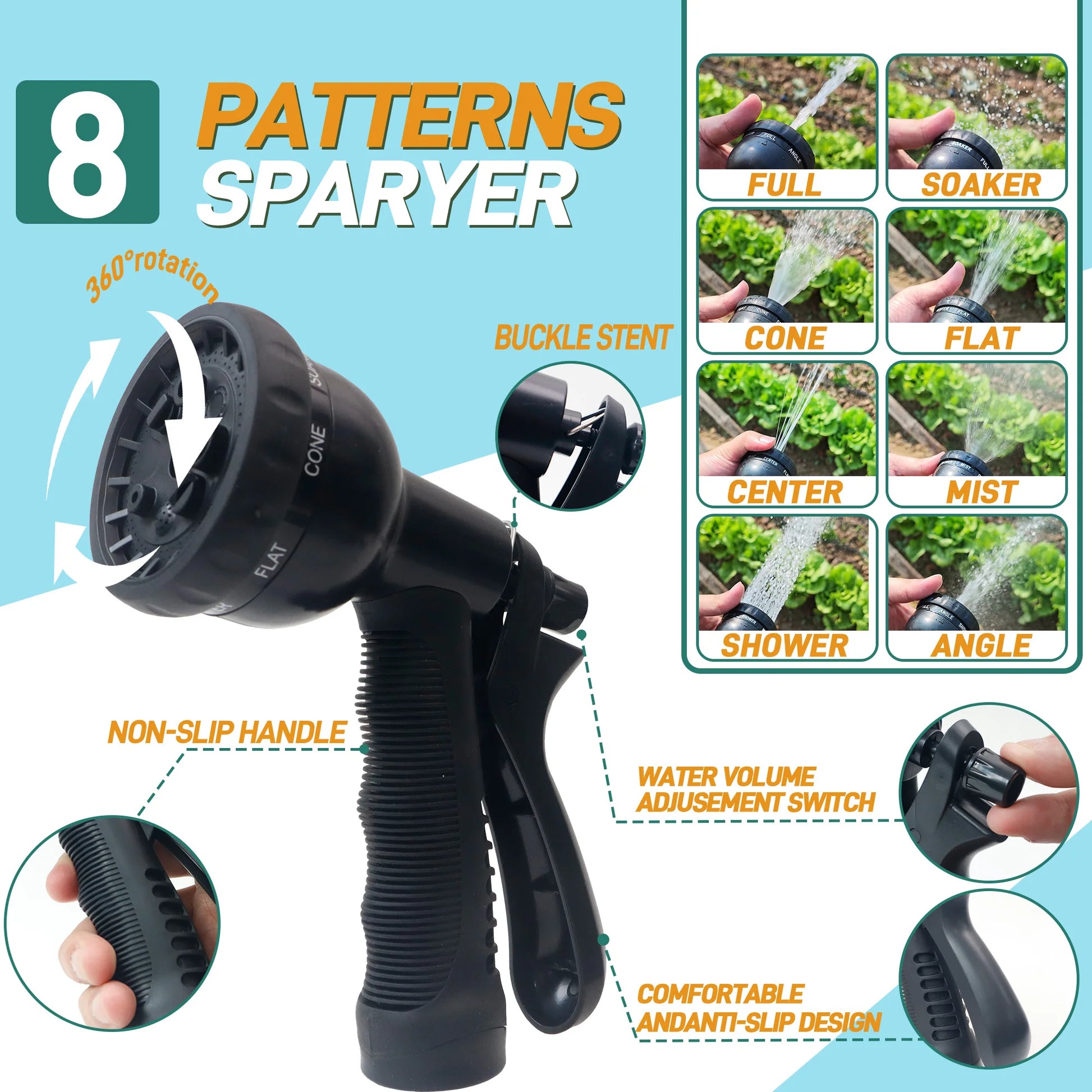100 ft Expandable No-Kink Garden Hose With Nozzle