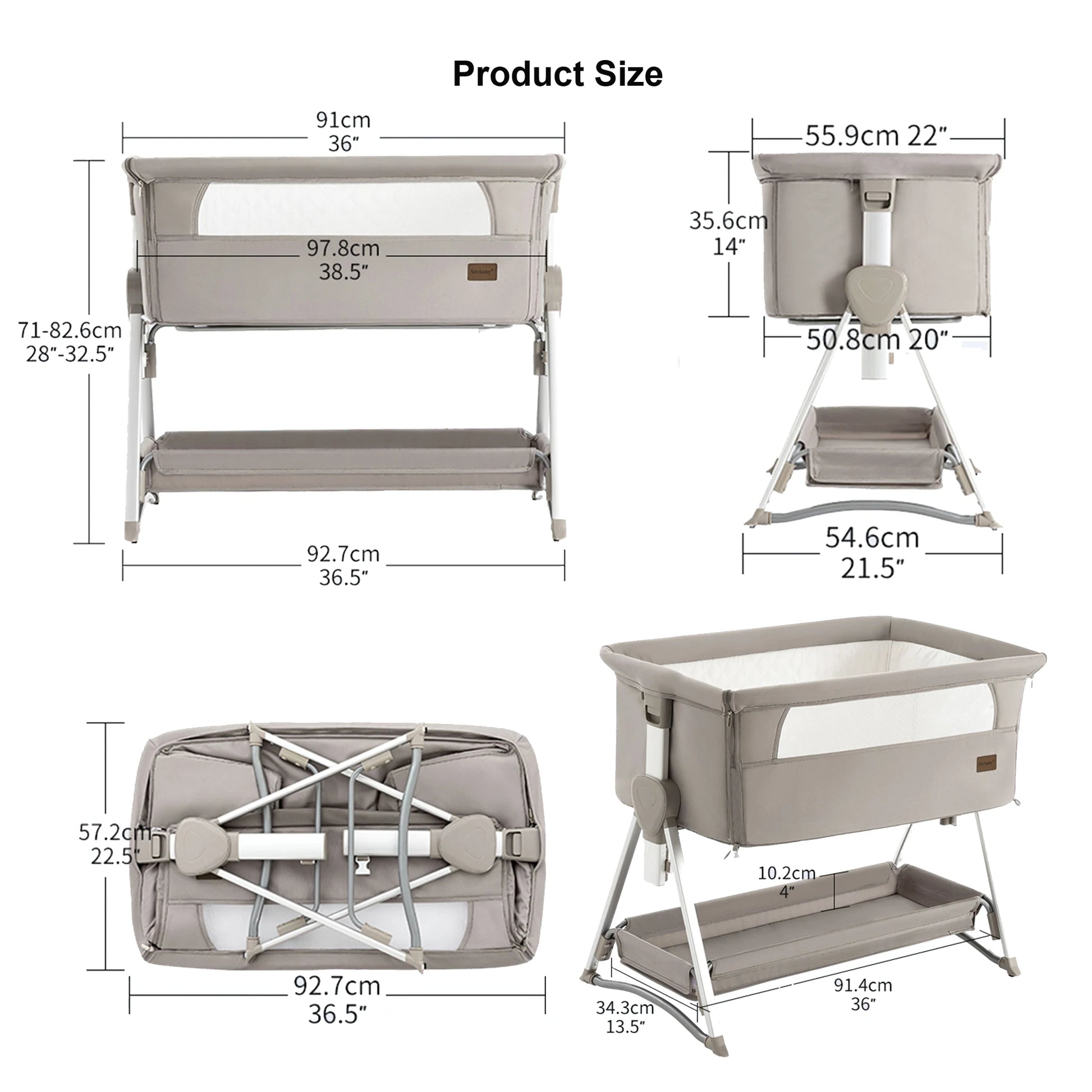 Gray Foldable Rocking Baby Sleeper with Free Shipping for Ages 0-6 M
