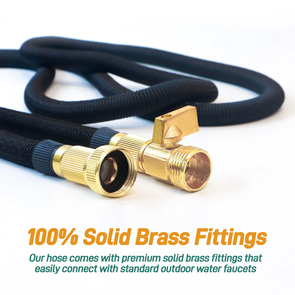 100 ft Expandable No-Kink Garden Hose With Nozzle