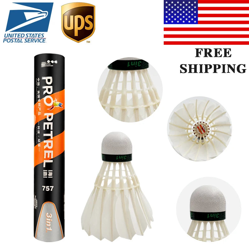 12Pcs 3in1 Training Shuttlecocks