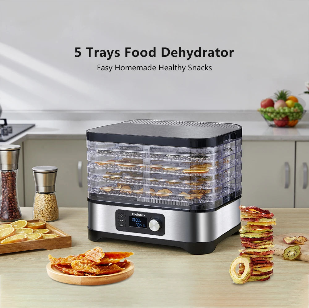 BPA FREE 5 Tray Food Dehydrator with Digital Timer and Temperature Control.