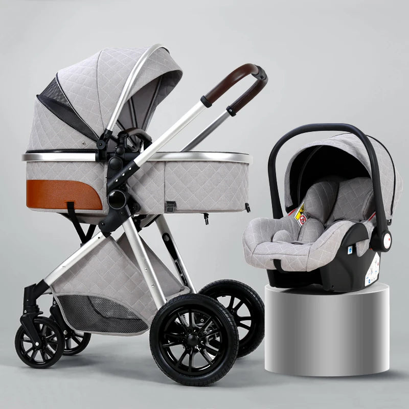 Luxury 3 in 1 Baby Stroller, Cradle and Infant Carrier with Multiple positions