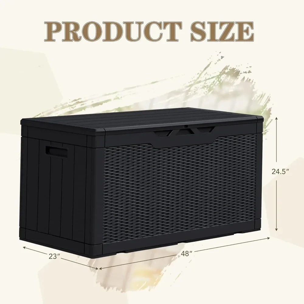 100 Gallon Resin Weatherproof Outdoor Lockable Storage Box