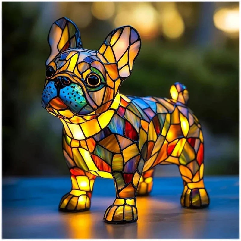 LED Various Dog Breeds Tabletop or Desktop Stained Resin Night Light