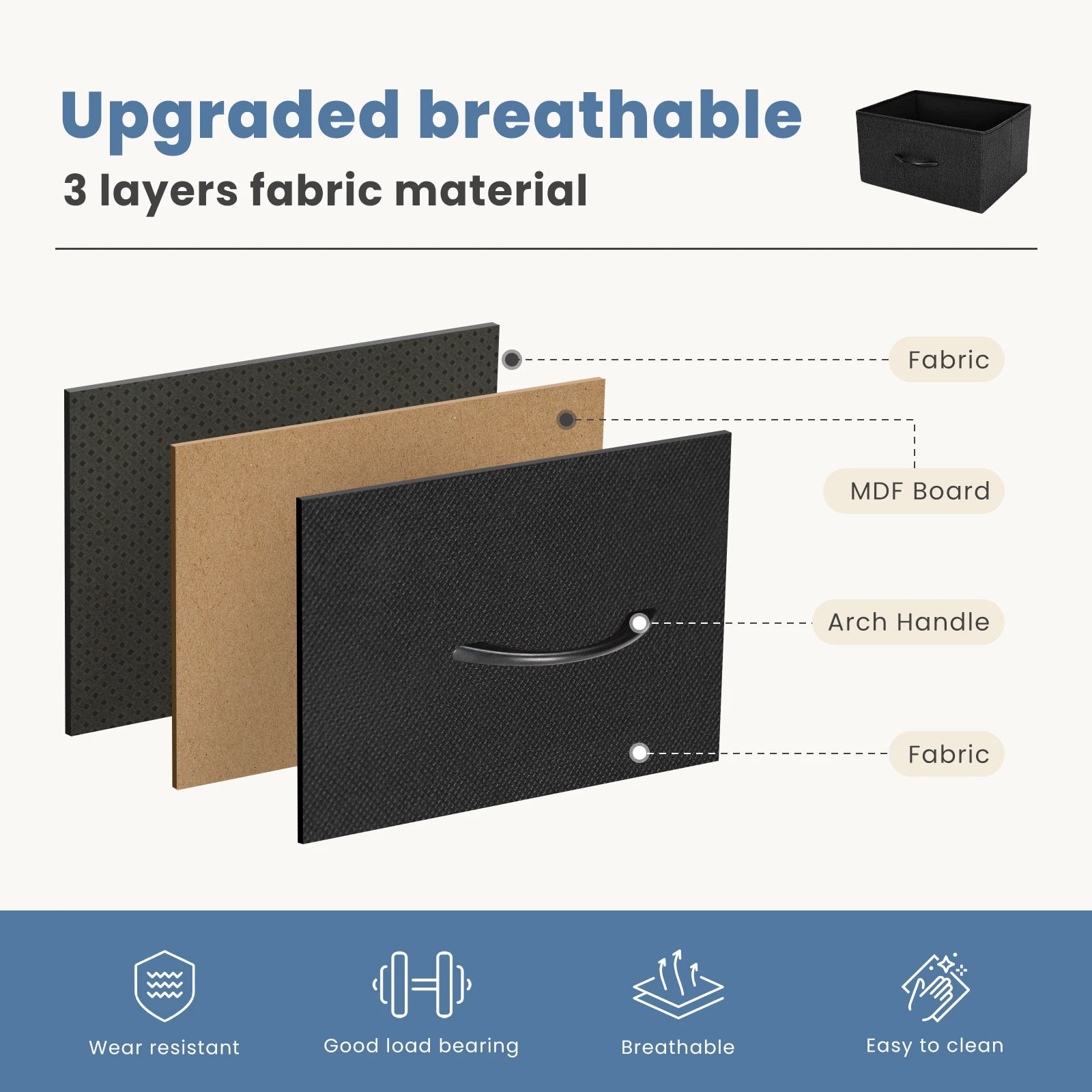 Multi-Use Dresser With Seven Fabric Drawers