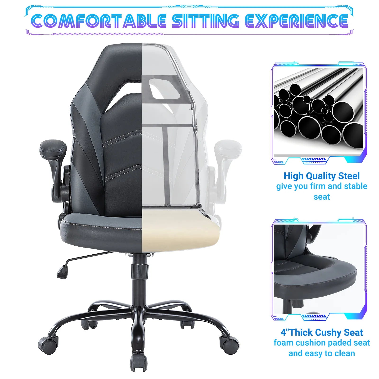 Ergonomic Adjustable Computer Chair for Office, Home, or Gaming