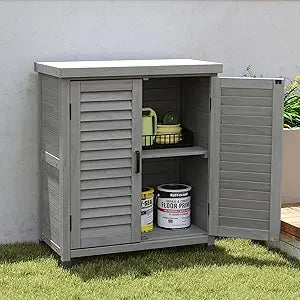 Outdoor Storage Cabinet with Shelves for Multi-use.