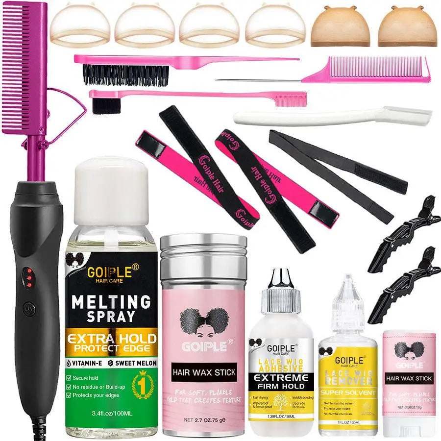 Professional Electric Comb 2-in-1 Straightening Hair Brush and Flat Iron with Faux Diamond Handle.