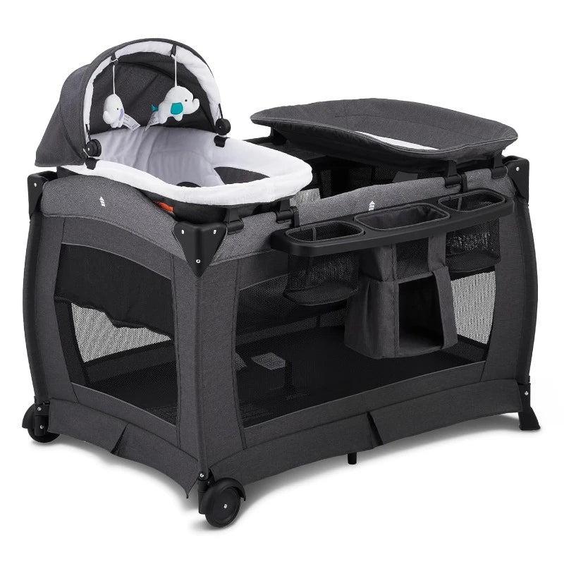 Deluxe Nursery Center with Foldable Play yard for Baby & Toddler with Changing Table for Newborn.
