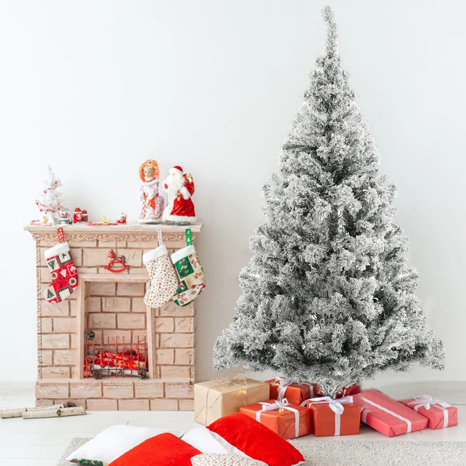 6ft White Artificial Christmas Pine Tree