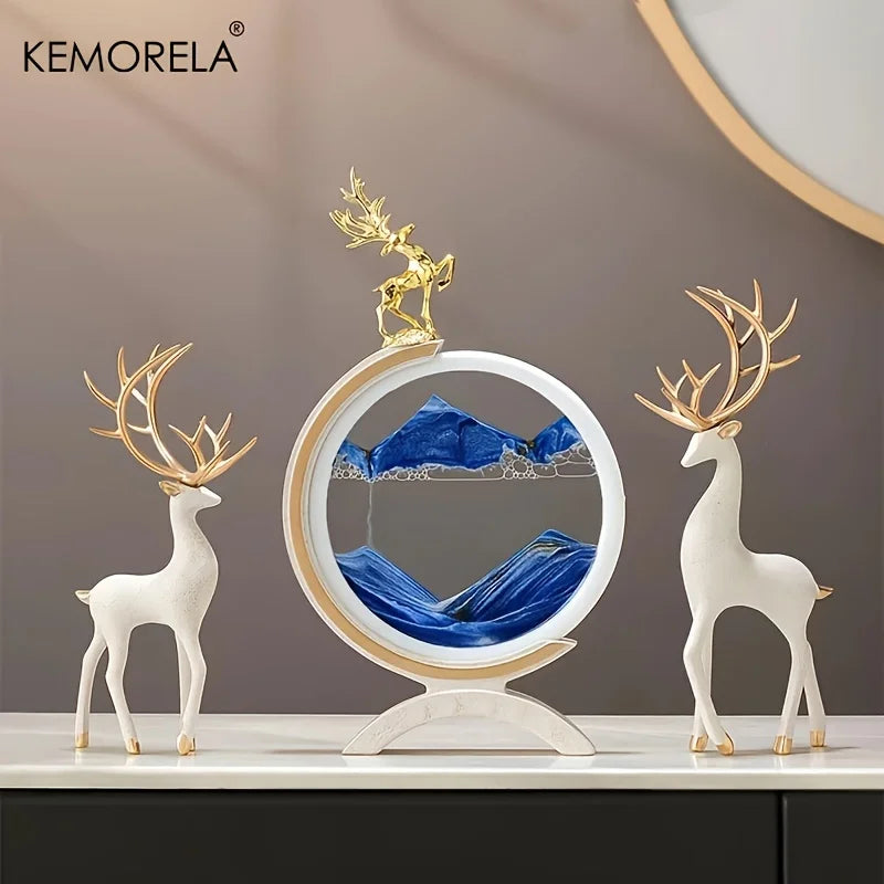Christmas Elk Resin Statue for Nordic Tabletop Decoration