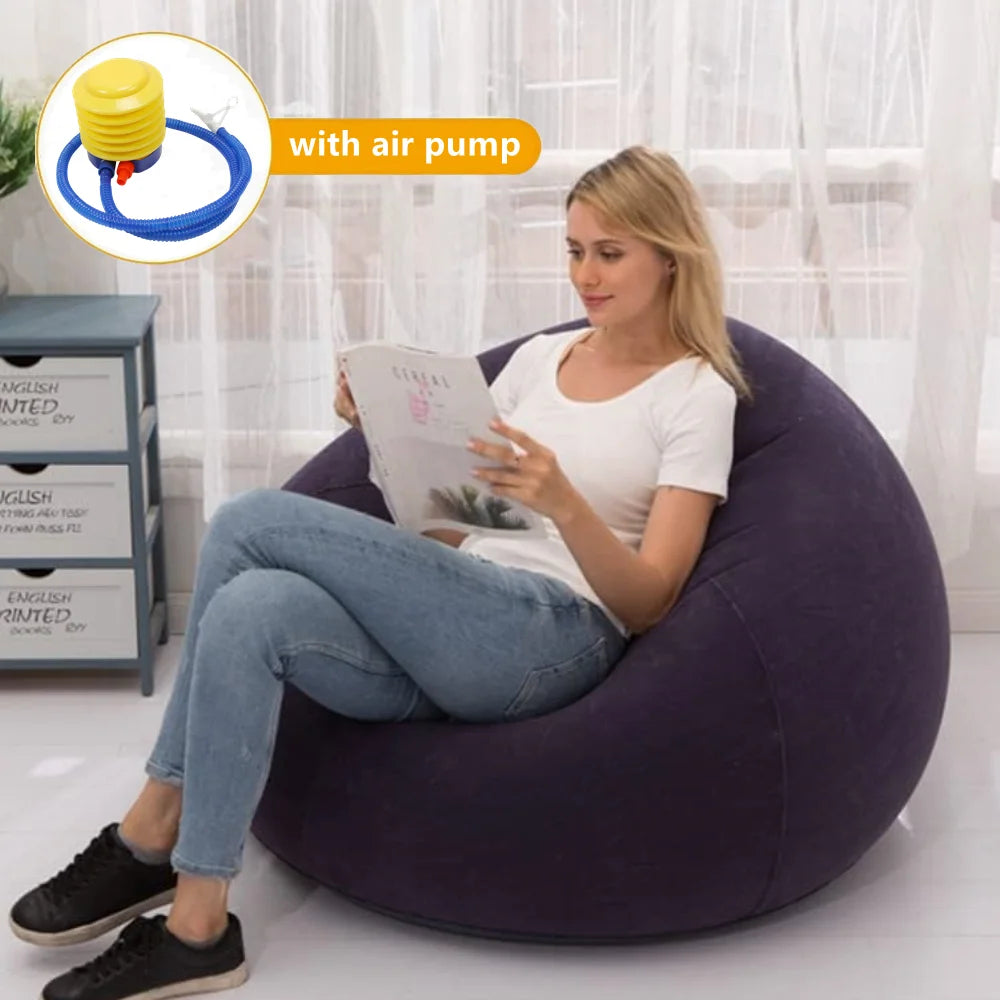 Large Soft and Comfortable Inflatable Sofa Bean Bag Chair with Air Pump Included.