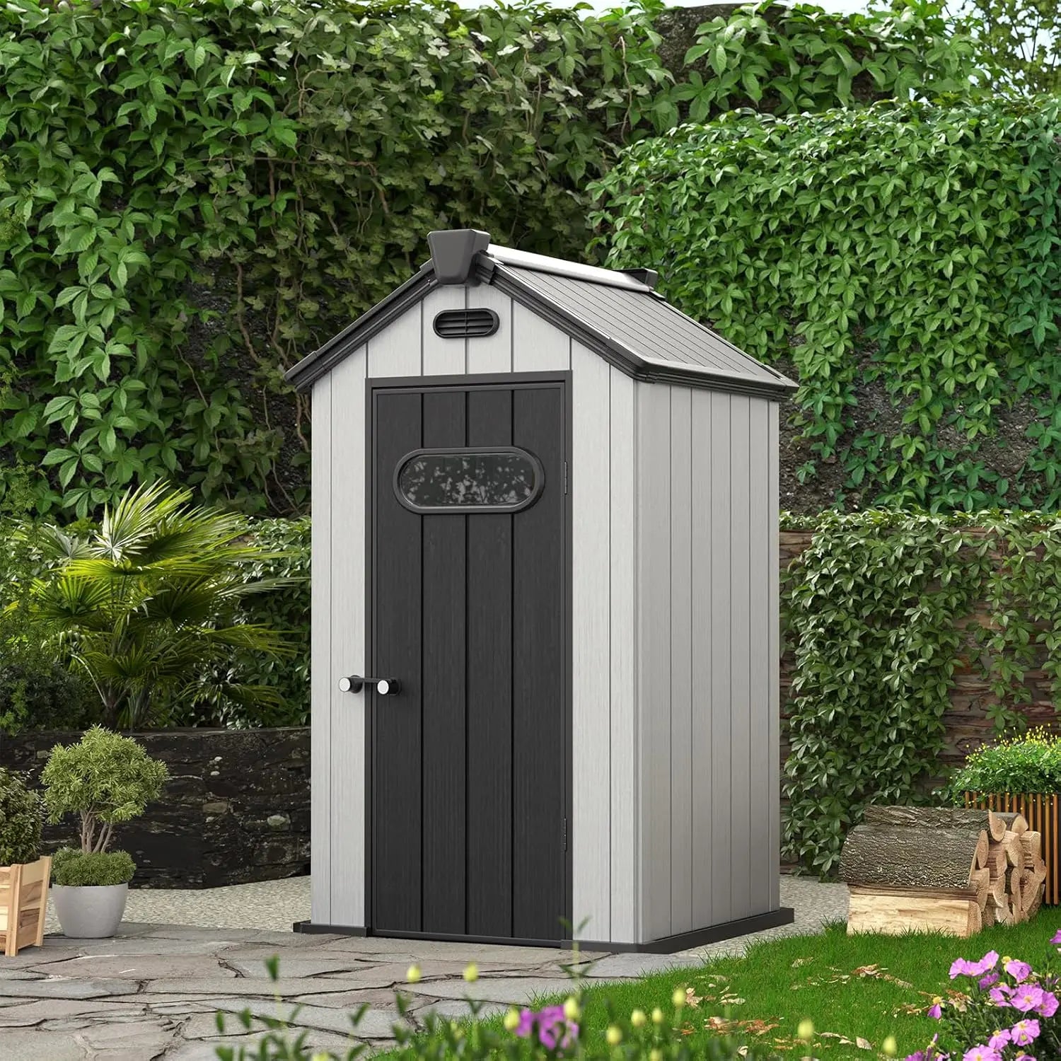8 x 10 Outdoor Resin Storage Shed with Floor Included,