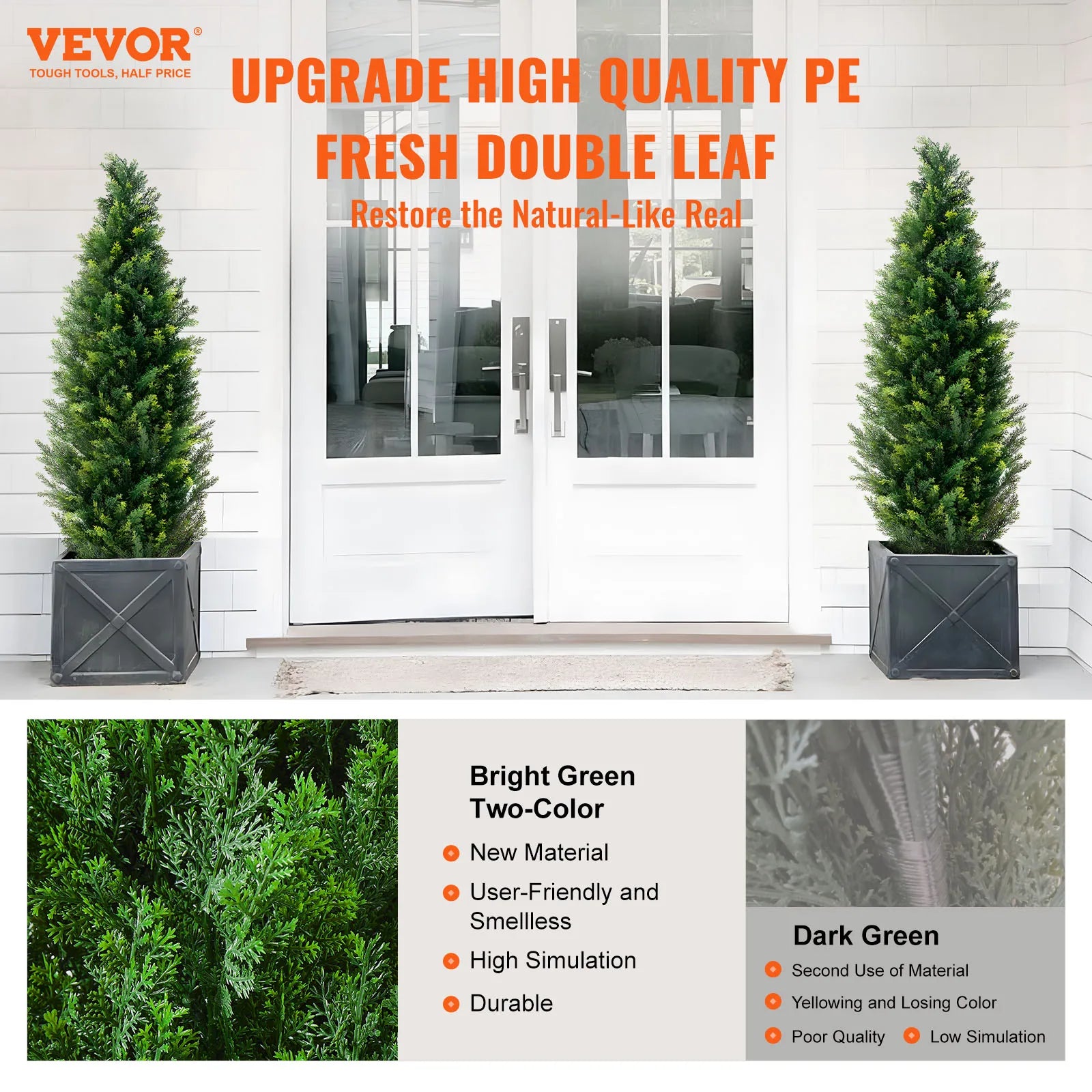 Artificial Cedar Topiary Tree  for Outdoor Home Decor with ten extra leaves.