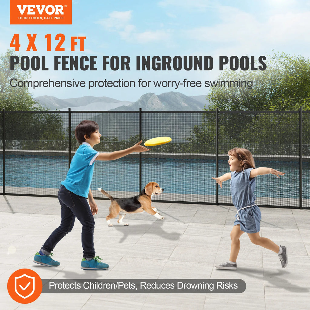 VEVOR Removable Child Safety Fence  for Inground Pools.  Teslin PVC Fence Mesh Protects Kids and Pets