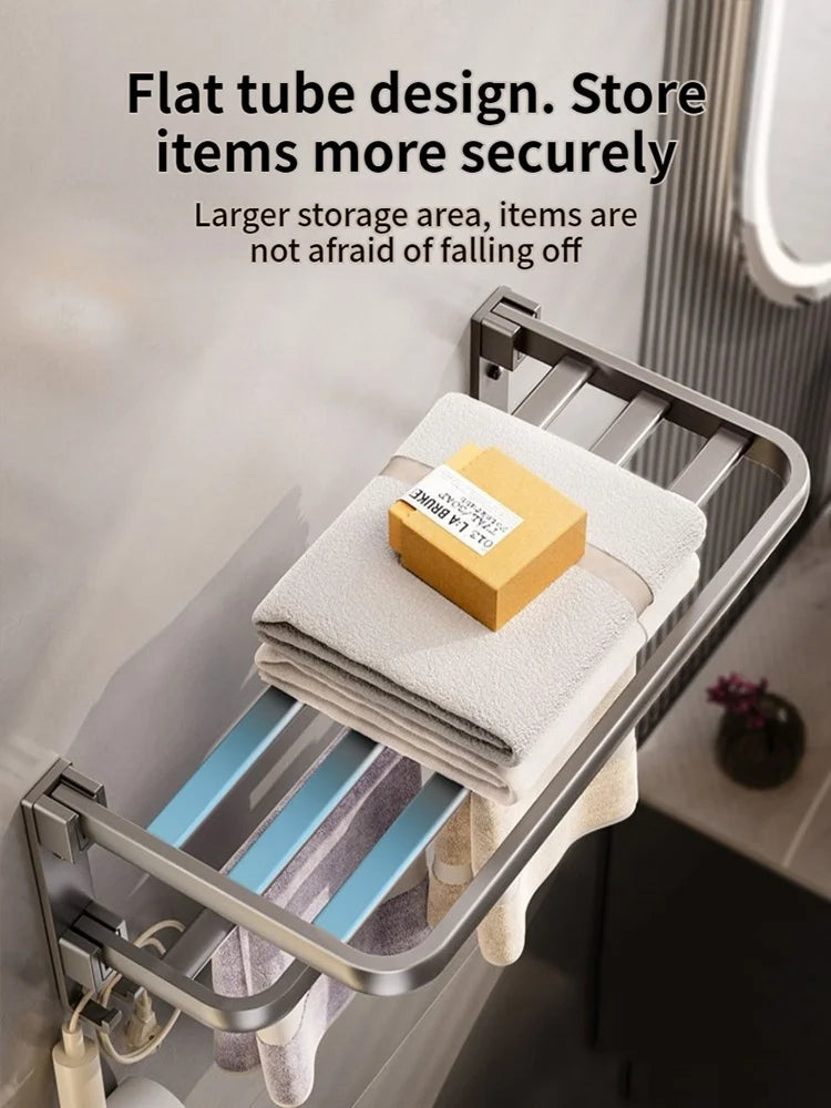 Wall Mounted Aluminum Towel and Storage Rack