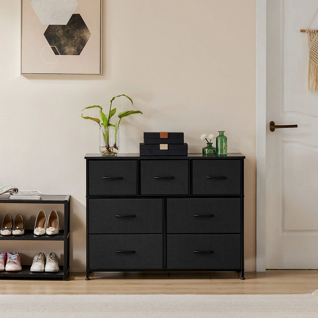 Multi-Use Dresser With Seven Fabric Drawers