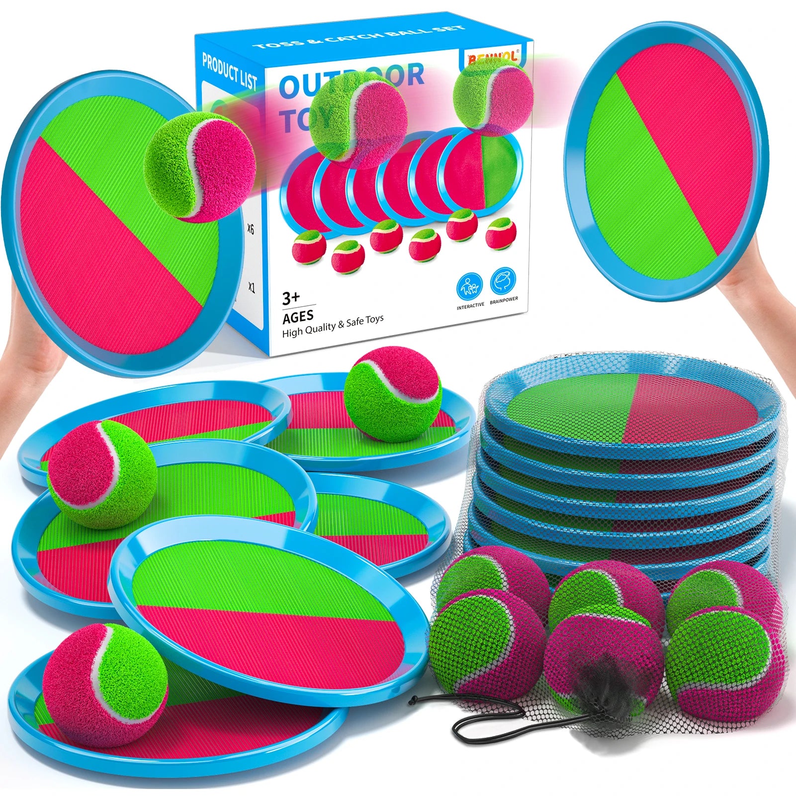 Toss and Catch Ball Game Outdoor Toys for Kids, Outdoor Outside Games Toys for Kids, Yard Backyard Games Beach Toys Outside Game