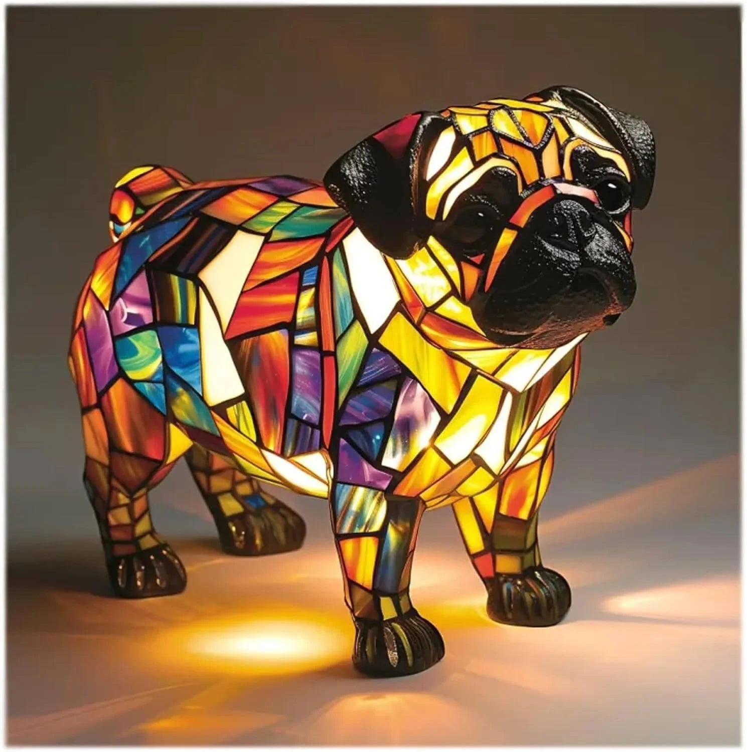 LED Various Dog Breeds Tabletop or Desktop Stained Resin Night Light