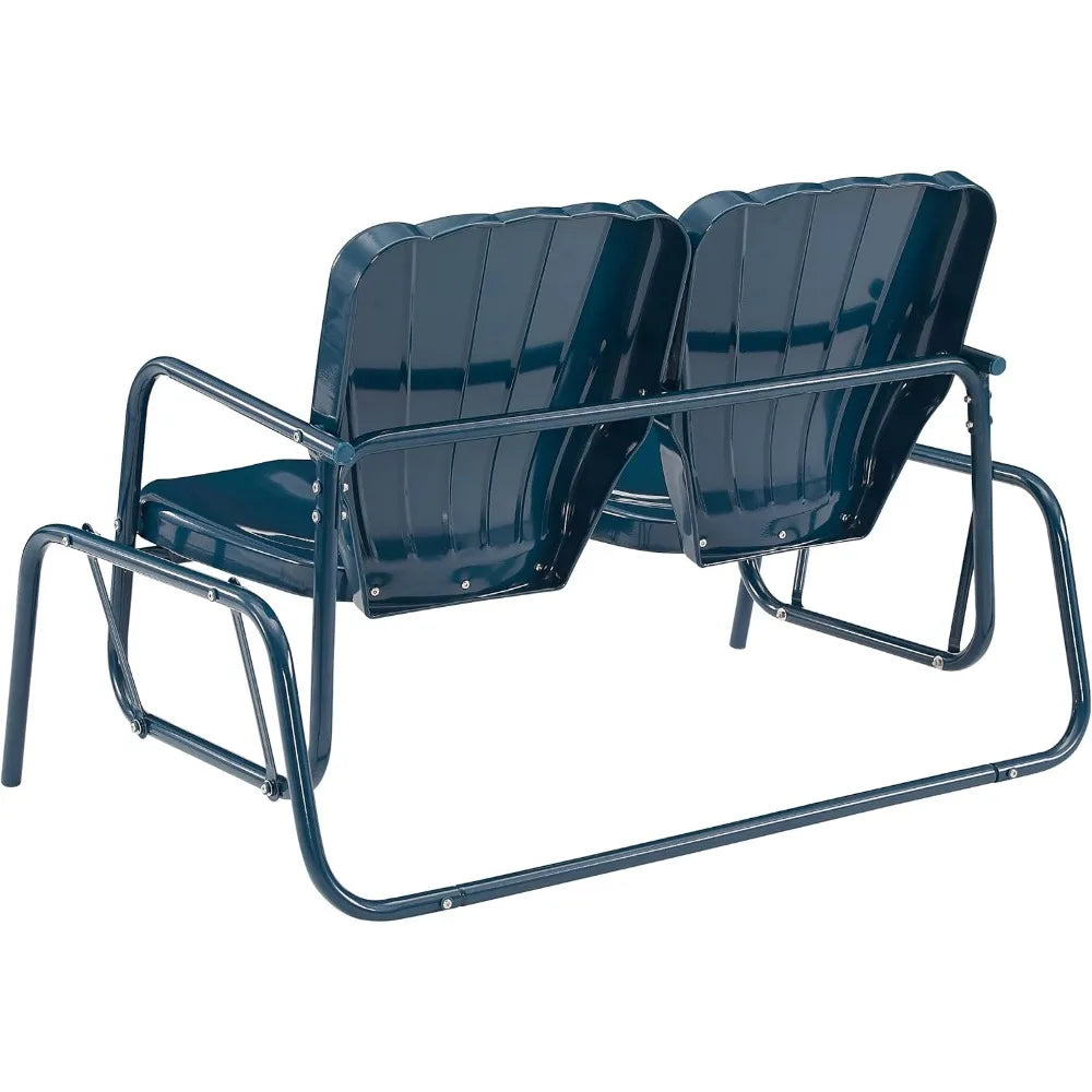 Ridgeland Retro 2- Person Metal Outdoor Loveseat/Glider