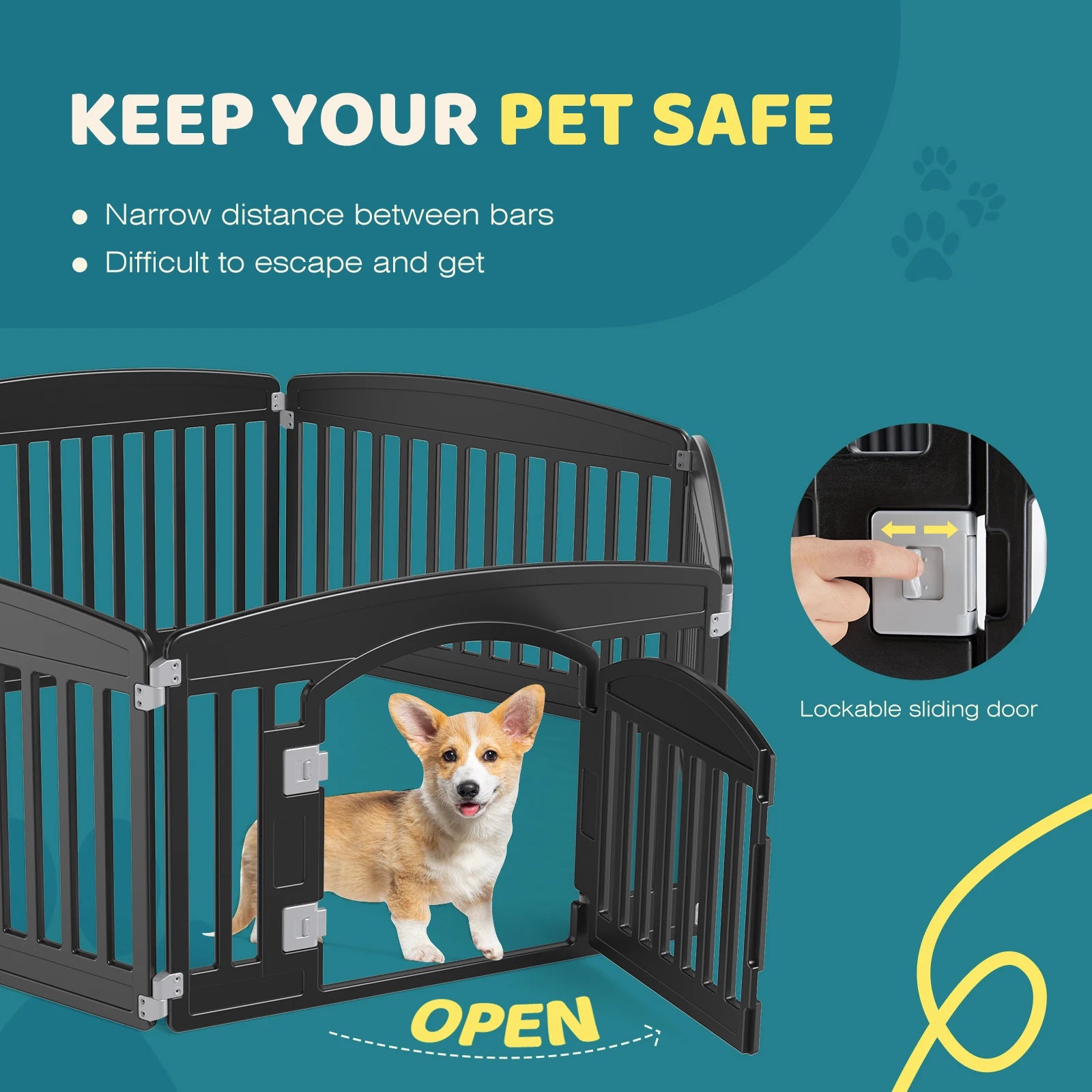 Plastic Dog Expandable and Durable Playpen. Foldable and Durable for Use Indoor or Outdoor with  Small to Medium Pets
