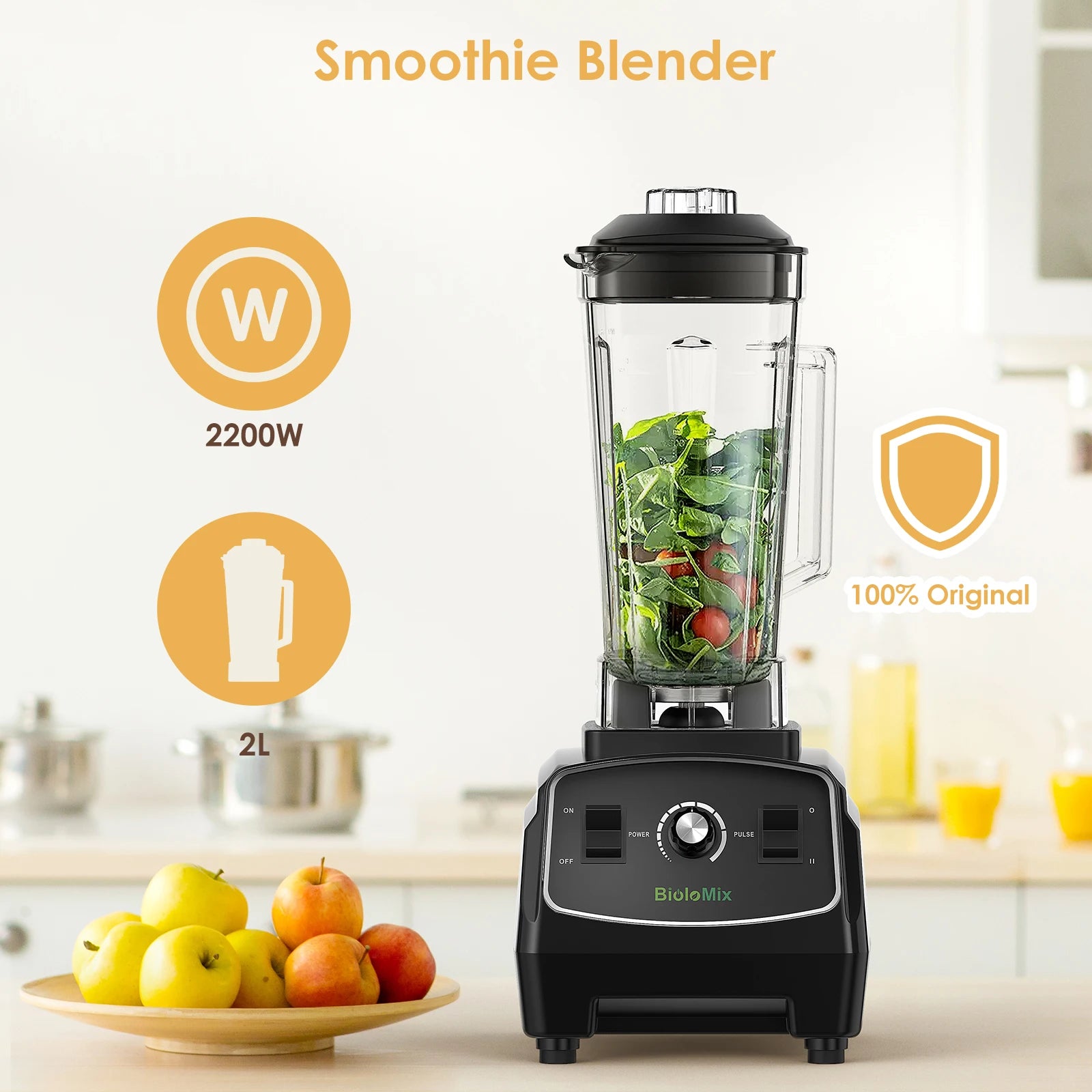 3HP 2200W Heavy Duty Commercial Grade Blender