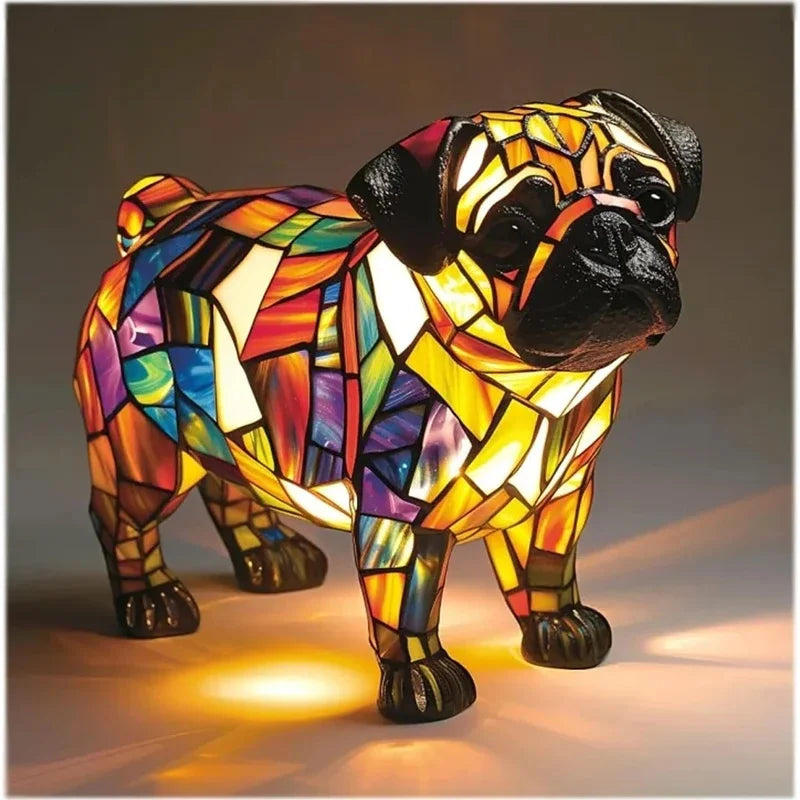 LED Various Dog Breeds Tabletop or Desktop Stained Resin Night Light