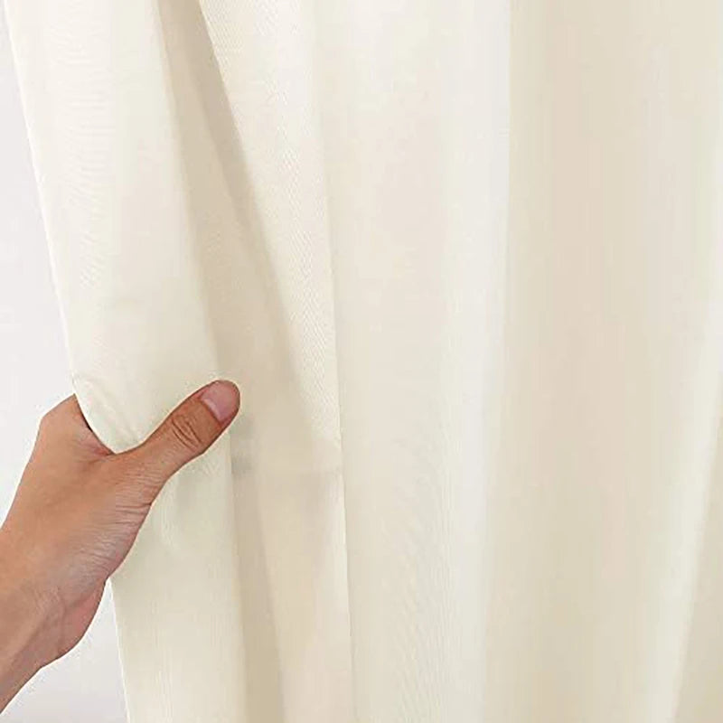 72 x 72 inch Ivory 100% Waterproof Fabric Shower Curtain Liner with Magnets.