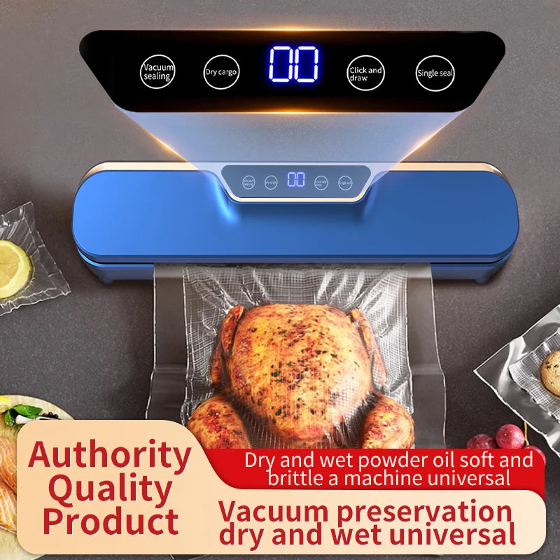LCD Touch Screen Automatic Vacuum Sealing Machine for Household Food.