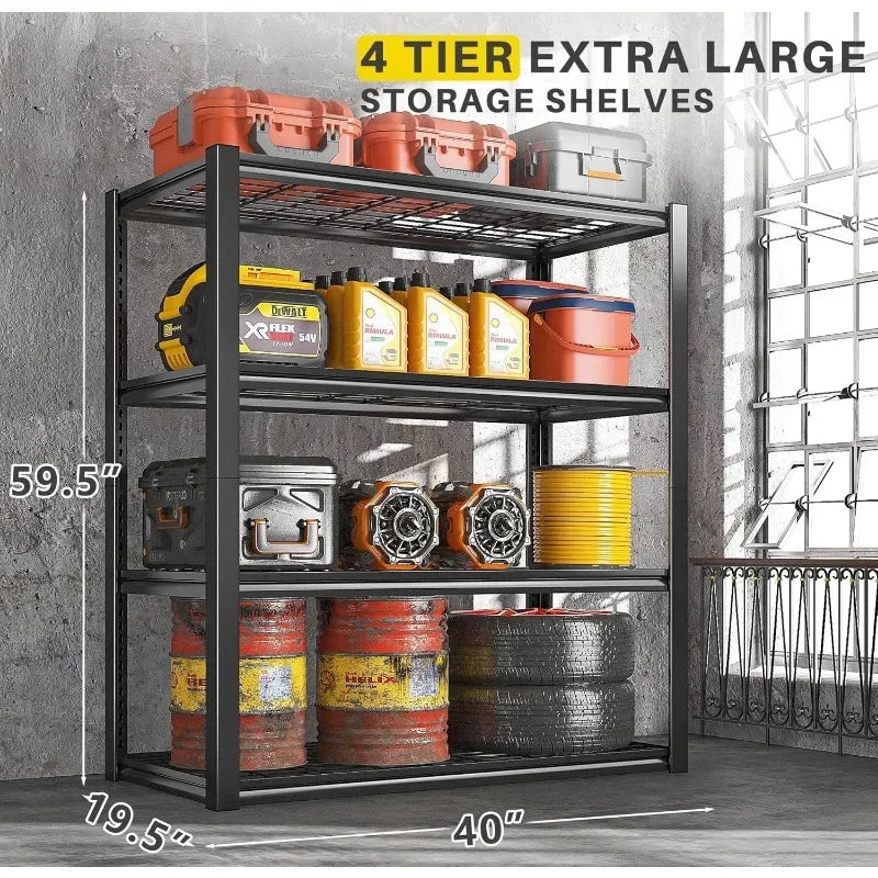 3 Heavy Duty Metal Shelving Units for Garage,