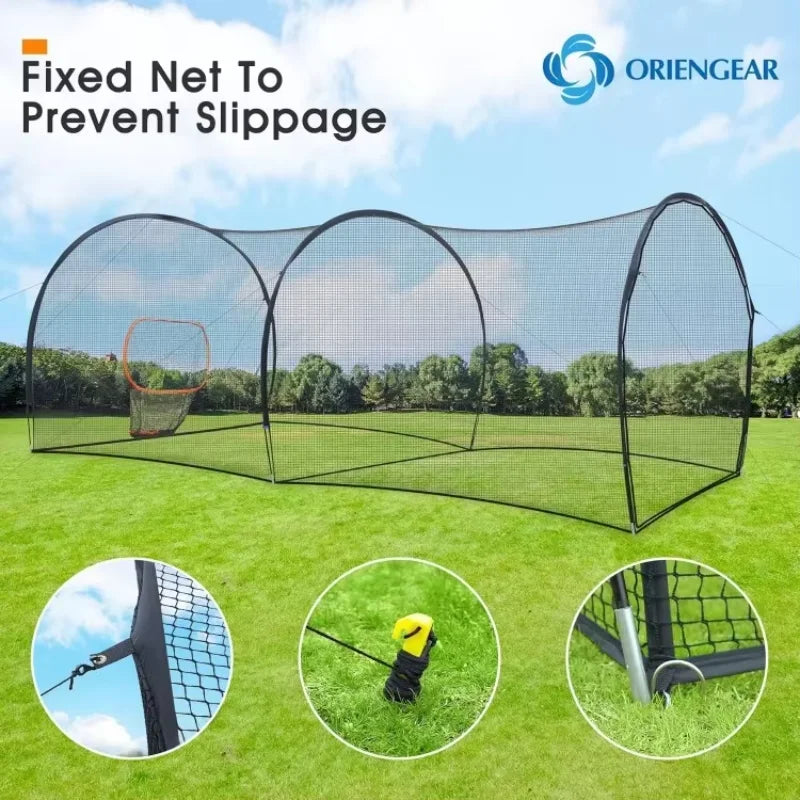 20 & 30 Ft. Backyard Fully Enclosed Netted Cage for Multi-Sport Training