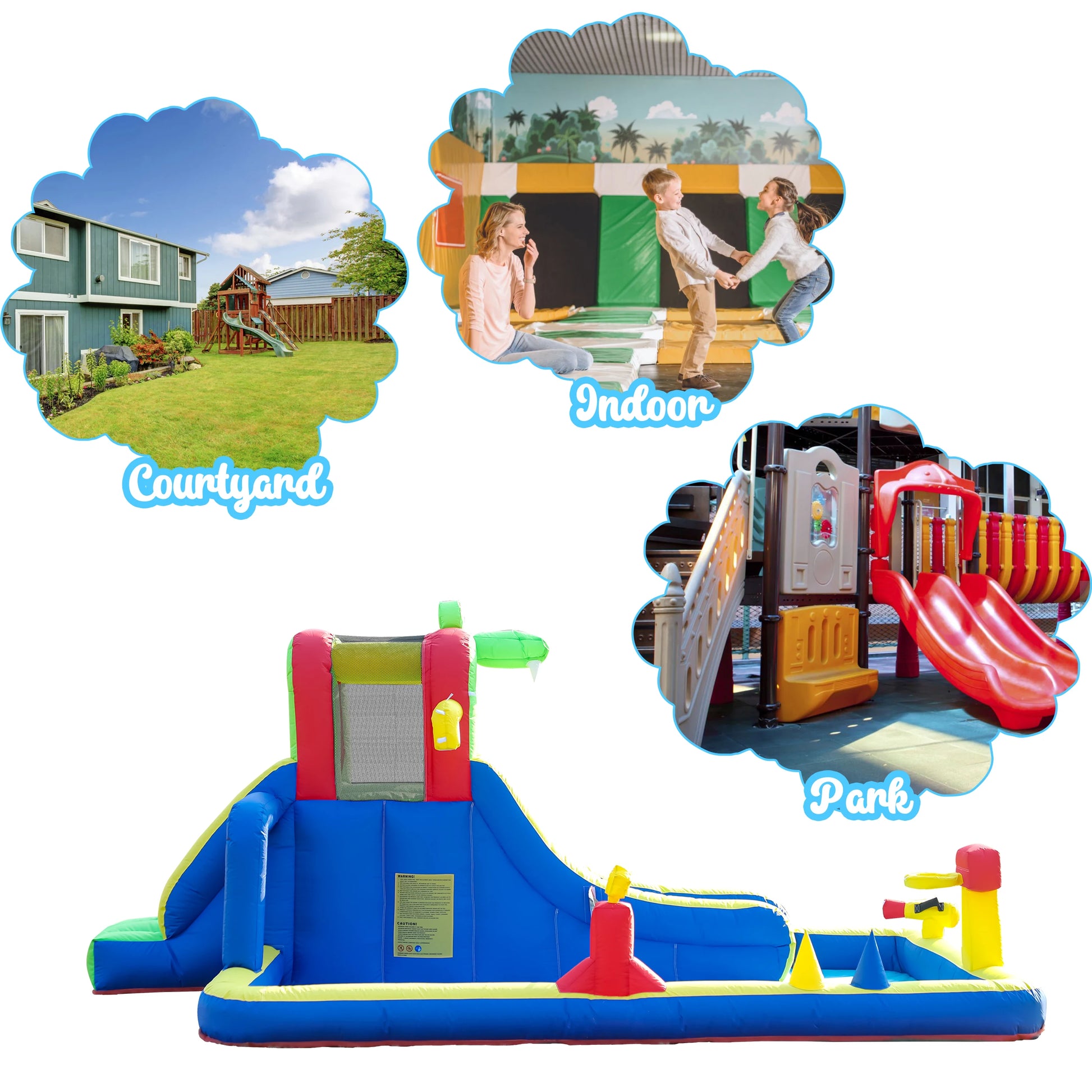 8-in-1 Crocodile Inflatable Water Slide