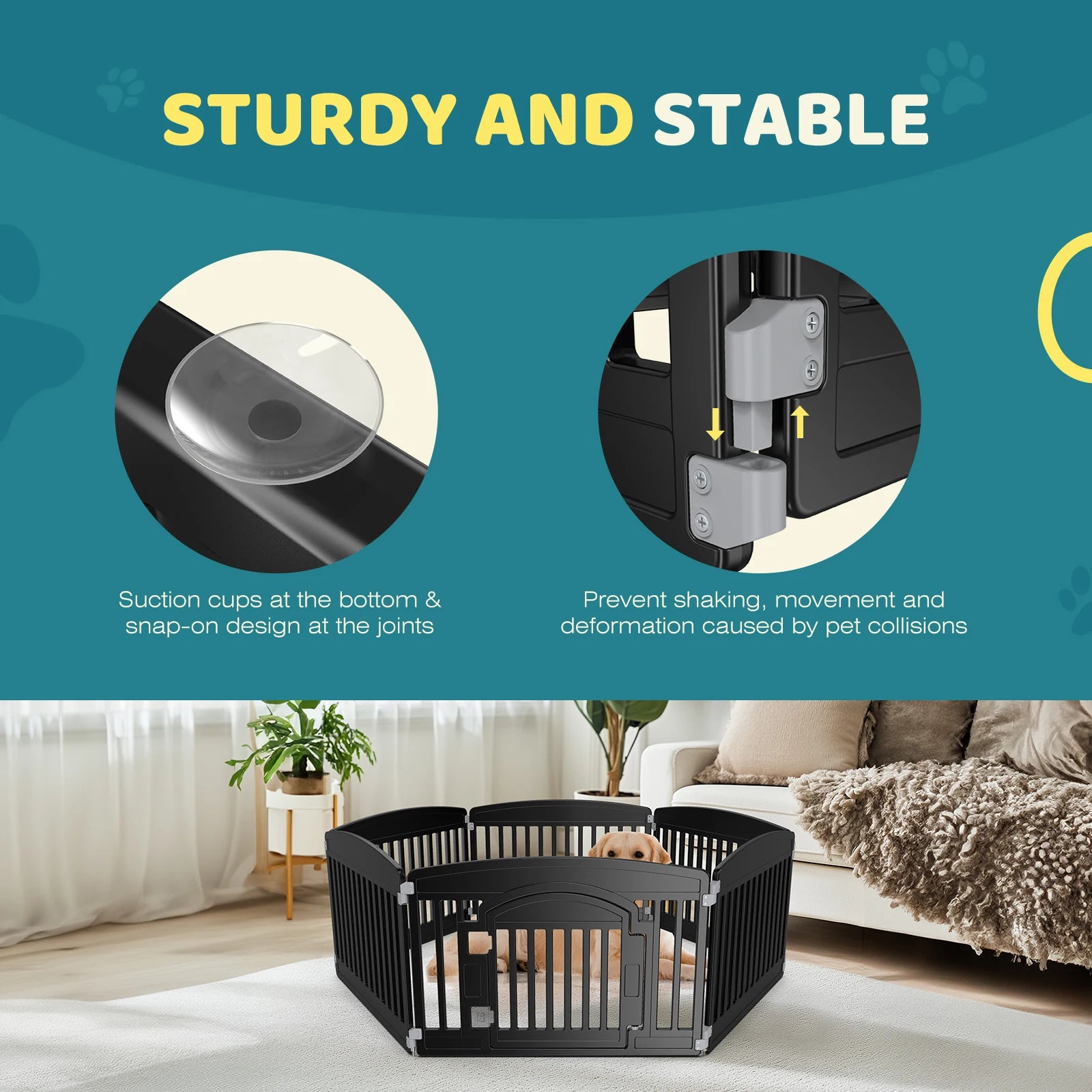 Plastic Dog Expandable and Durable Playpen. Foldable and Durable for Use Indoor or Outdoor with  Small to Medium Pets