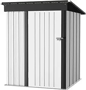 5 x 3 Ft. Outdoor Waterproof Metal Storage Shed with Lockable Door.