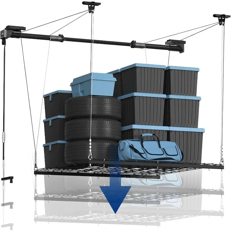 Garage Lifting Metal 4 x 4 ft. Overhead Storage Rack.