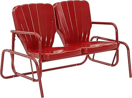 Ridgeland Retro 2- Person Metal Outdoor Loveseat/Glider