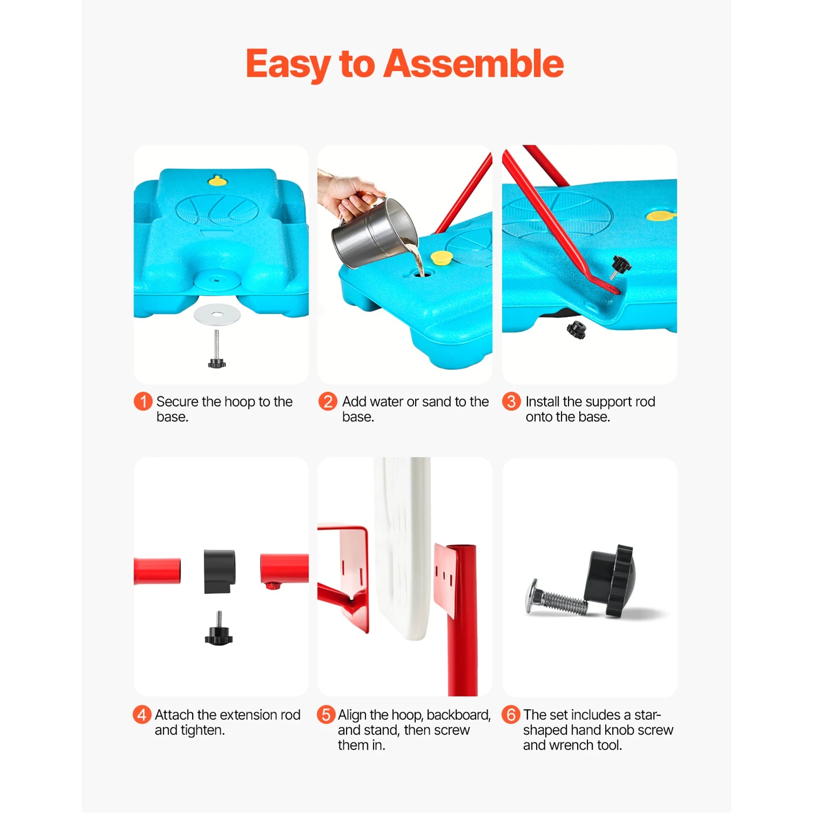 Adjustable Basketball Hoop for Kids, Recommended Age 3-6 YO.