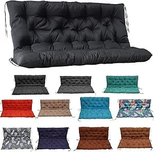 Cushion with Backrest for Outdoor 2-3 Seater Porch Swing.
