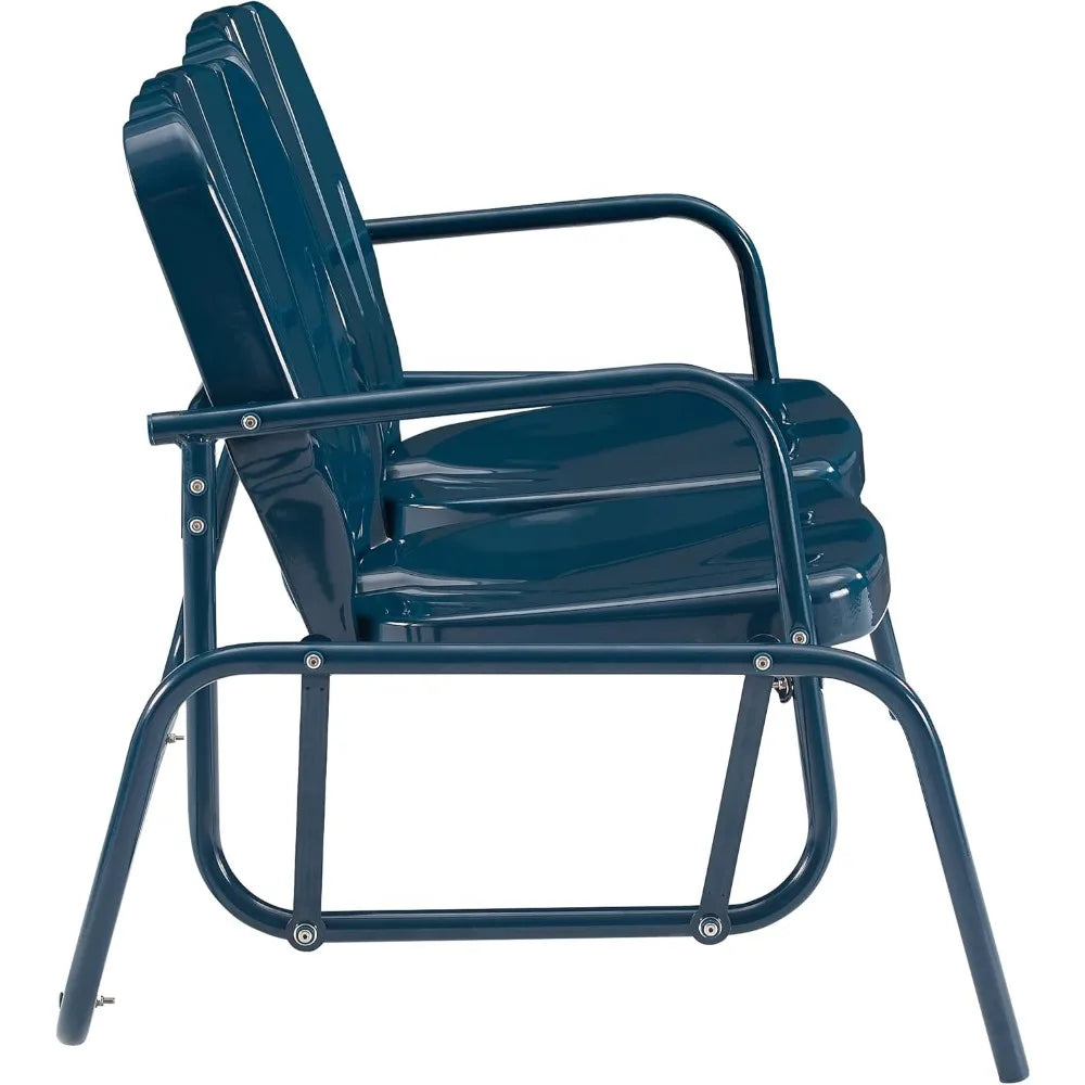 Ridgeland Retro 2- Person Metal Outdoor Loveseat/Glider