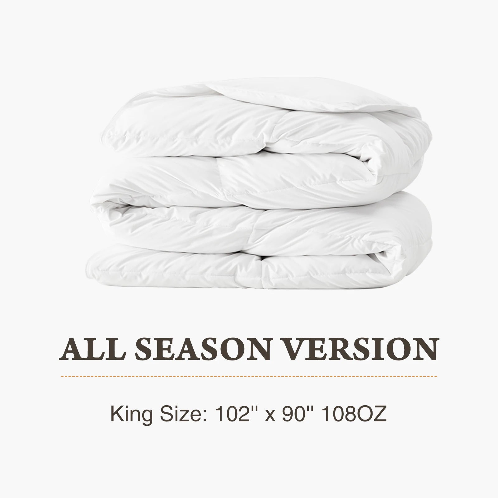 Easy to Wash King or Queen Comforter with Corner Tabs and Box Stitching.