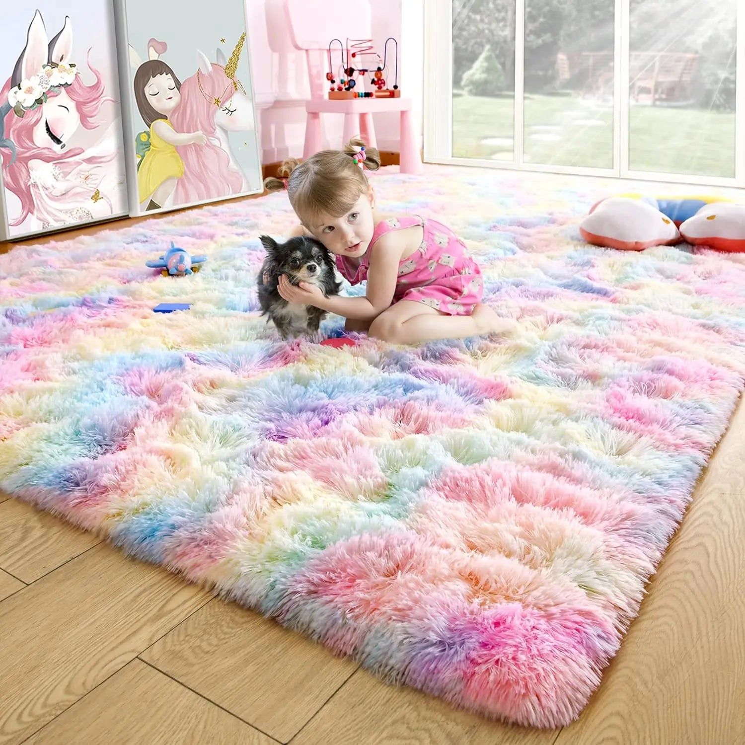 Fuzzy Non-Slip Area Rug for Multiple Rooms