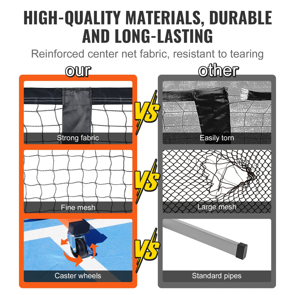 VEVOR Portable 22FT Full Court Official Pickleball Net System with Court Line