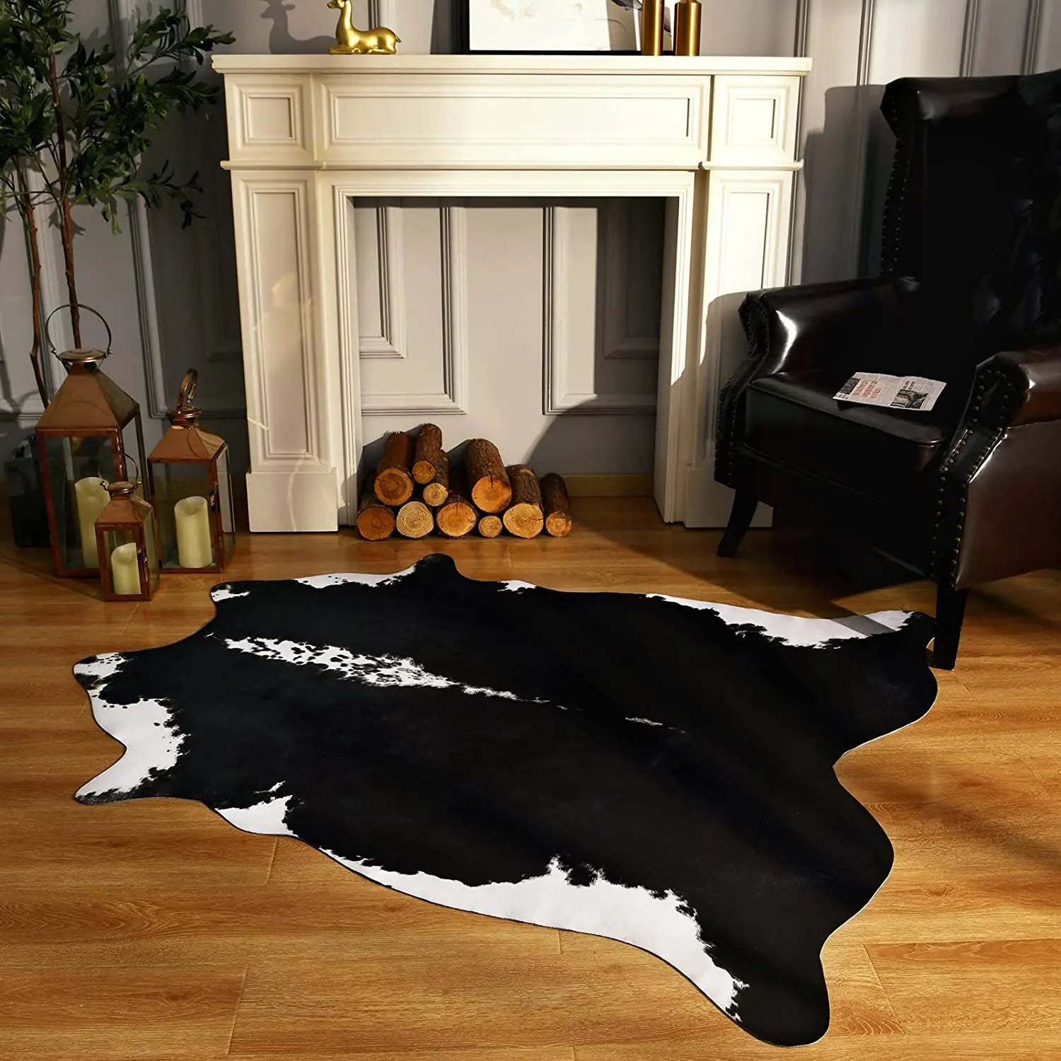 Faux Fur Animal Hide Rug,, Multi-room Use Rug, Decorative Floor Mat