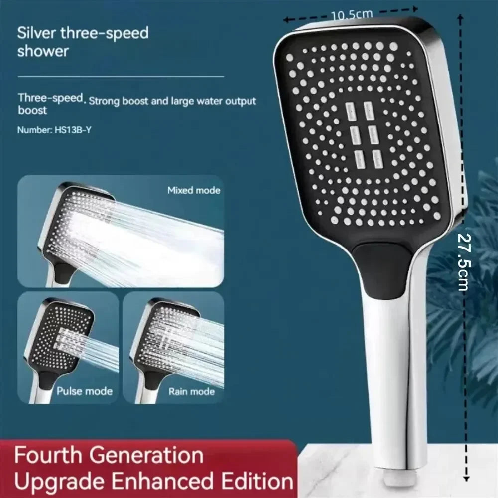 Adjustable 3 Mode High Pressure Rainfall Shower Head.