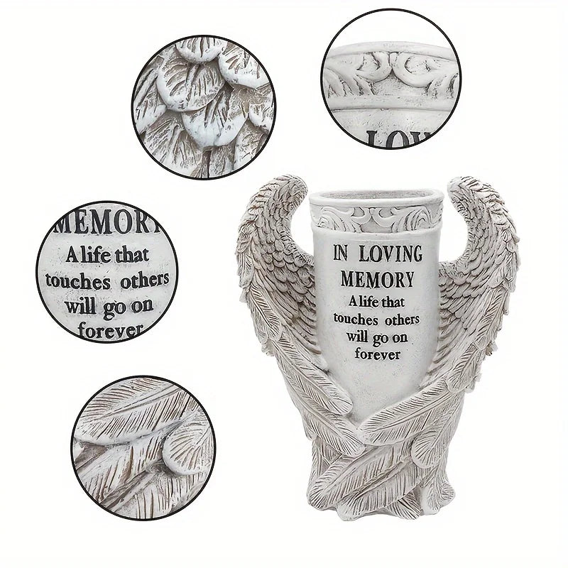 Cemetery Waterproof Garden Statue for Grave Site, Flowers not included.