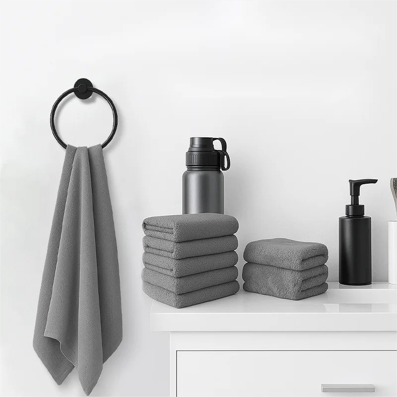 4-piece Luxury Bamboo Fiber Cotton Towel Set.