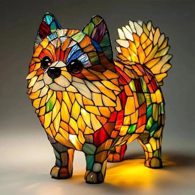 LED Various Dog Breeds Tabletop or Desktop Stained Resin Night Light