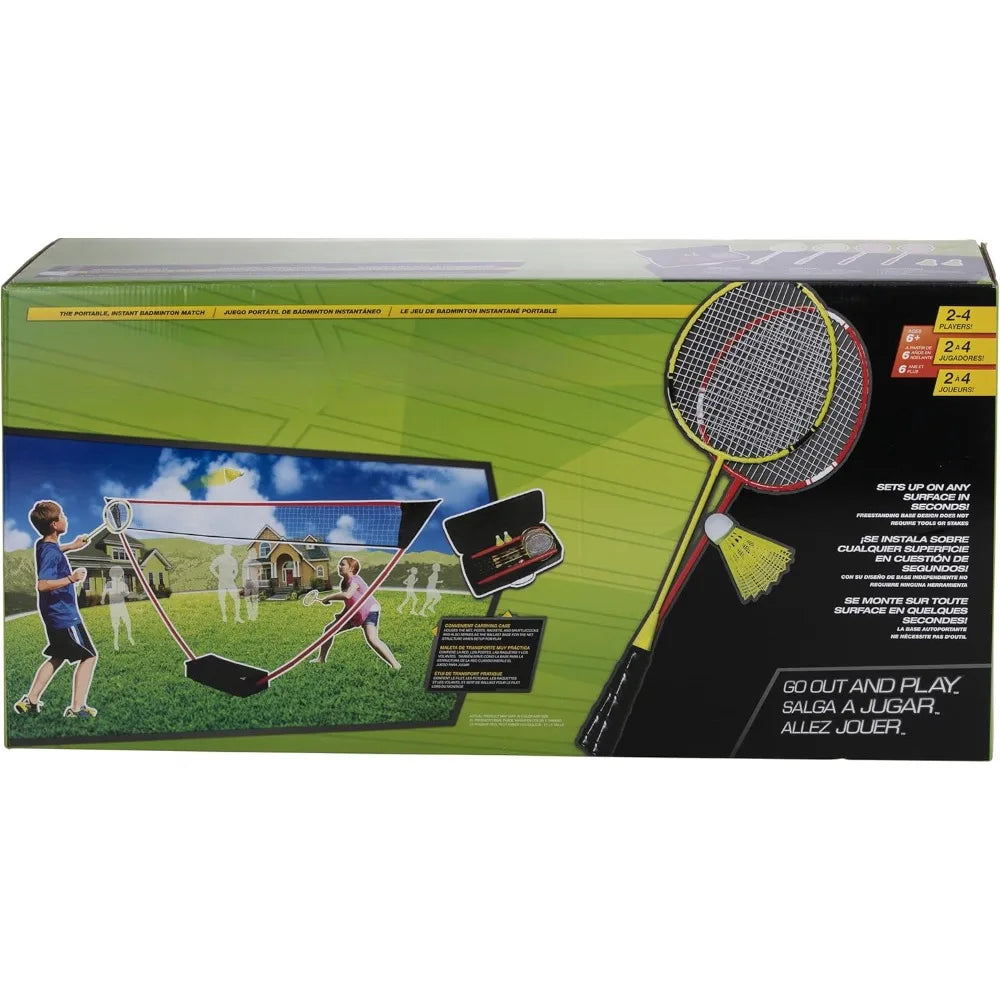 Portable Badminton Set with Independent Base - No Tools or Stakes Required