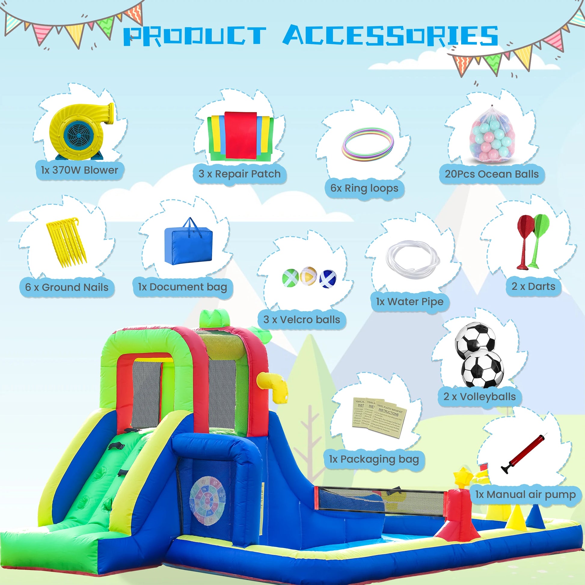 8-in-1 Crocodile Inflatable Water Slide