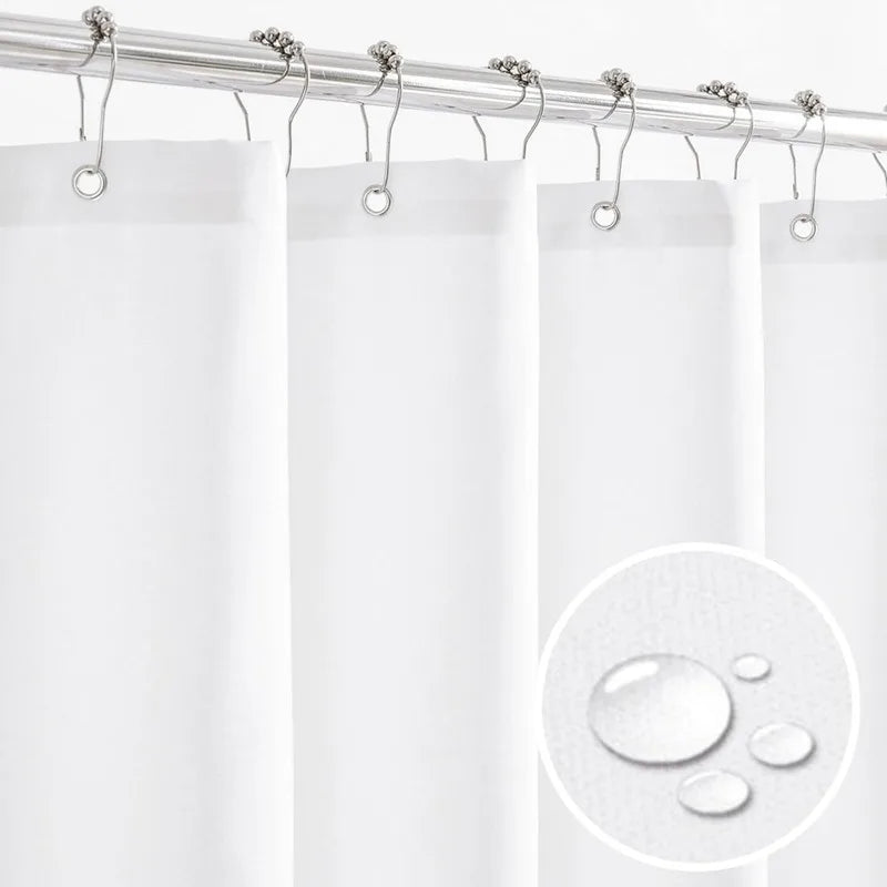 72Wx72L Machine Washable and Waterproof Fabric Shower Curtain Liner with 6 Magnets and Brass Grommets.